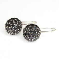 cercei Thomas Sabo " Millegrain ". argint & spinel negru. Statele Unite